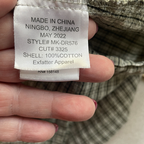 Maison Me Dress Girl 6Y Green Beige Plaid Homespun Cotton Smocked Cottagecore - Picture 5 of 7